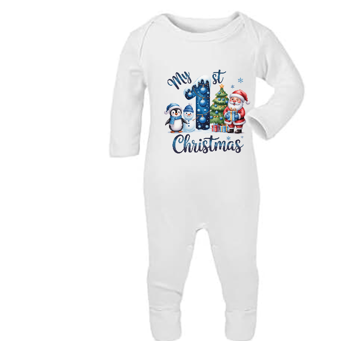 baby boy's first Christmas pajamas