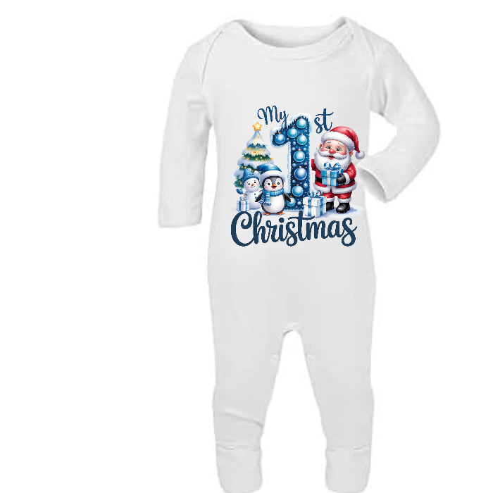 baby boys first Christmas pajamas