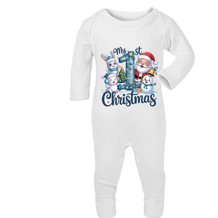 baby boys first Christmas pajamas